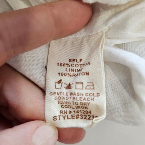 Hem & Thread Cotton Snap Front Medium Lightweight Jacket White Red Stripe - Picture 7 of 9